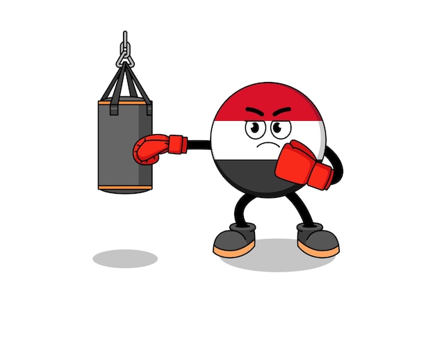 Illustration of yemen flag boxer