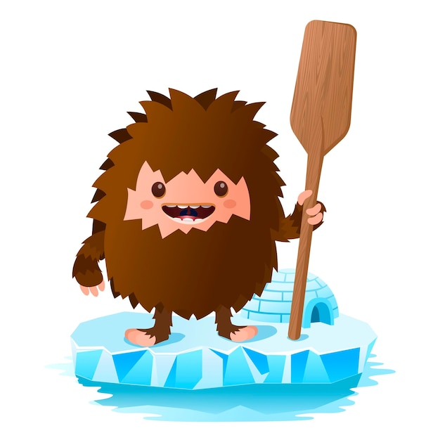 Illustration of Yeti on an iceberg