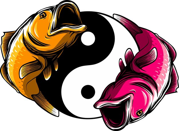 illustration of Yin Yang symbol on white background