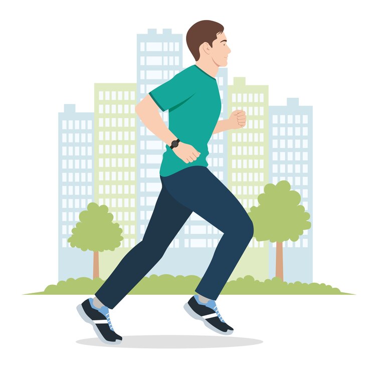 Vector illustration of a young man running