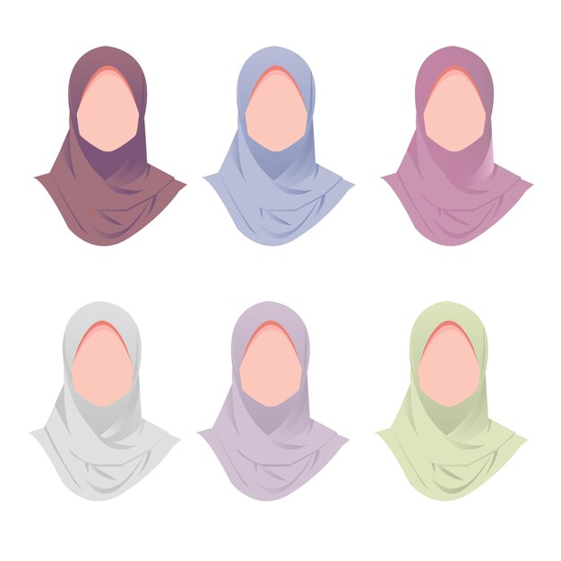 Premium Vector  Young muslim woman wearing hijab with flower aesthetic  profile