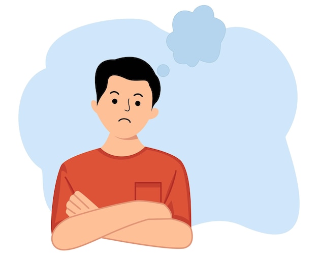 illustration of a young people thinking about something