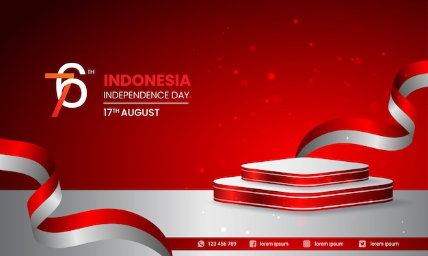 Illustration of youth holding flag for indonesias independence day 17th august