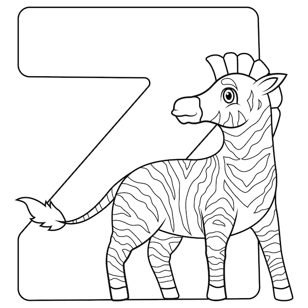 Illustration of z letter for zebra