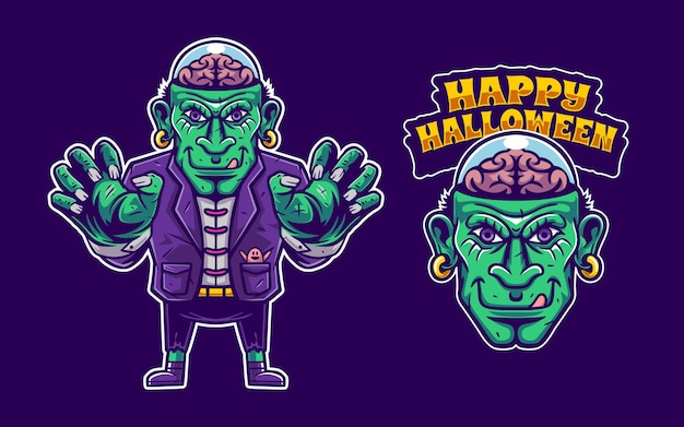 Vector illustration of zombie mascot