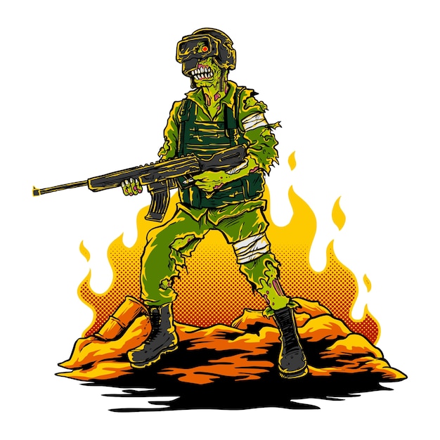 Illustrazione di zombie soldier