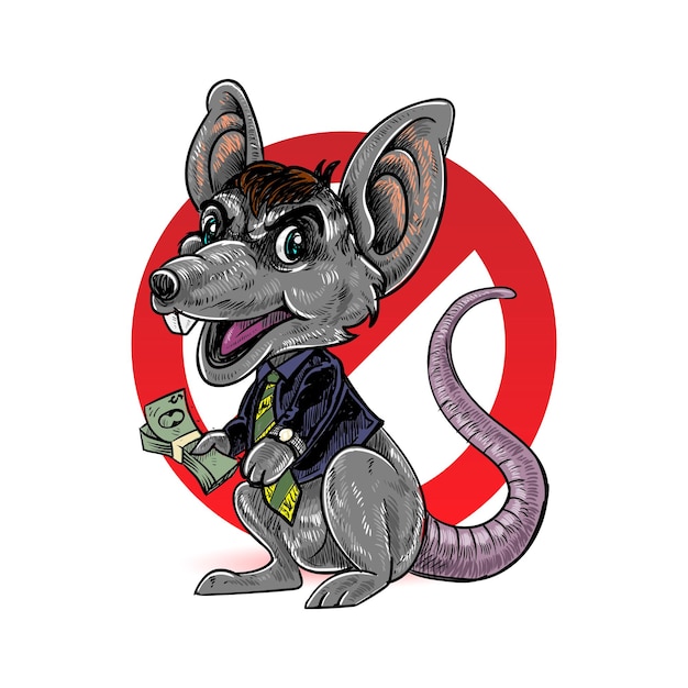 Vector illustrations are prohibited from having rats or beware of the dangers of corruptors