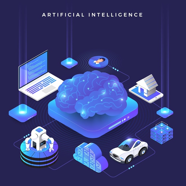 Illustrations concept  artificial intelligence AI