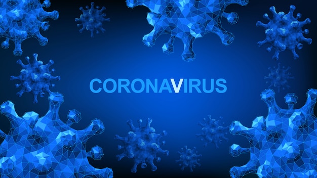 Vettore concetto coronavirus covid-19 delle illustrazioni. illustrare. sfondo con virus 3d