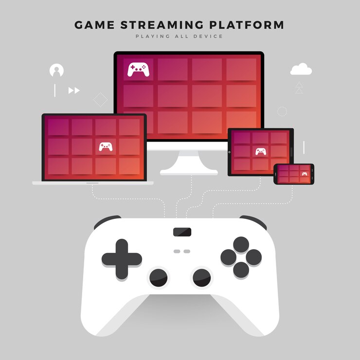 Vector illustrations concept game streaming platform