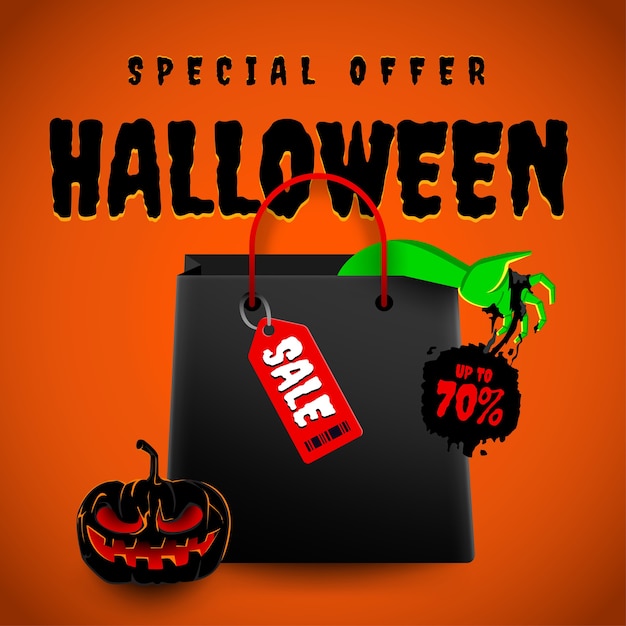 Illustrations concept halloween sale