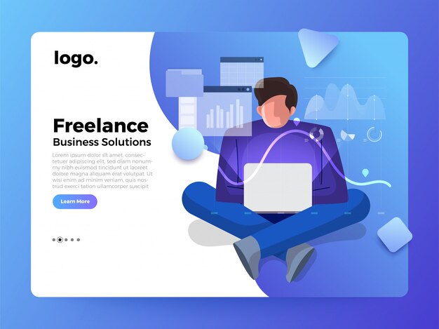 Illustrations concept worker landing page