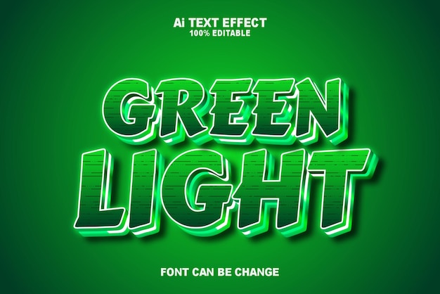 Illustrations Green Light Text Effects Style