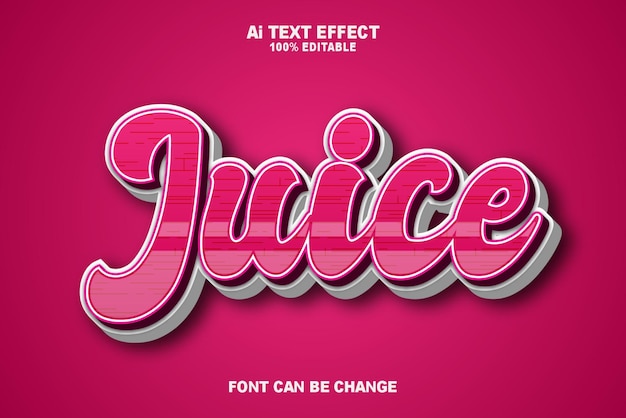 Vector illustrations juice text effects style