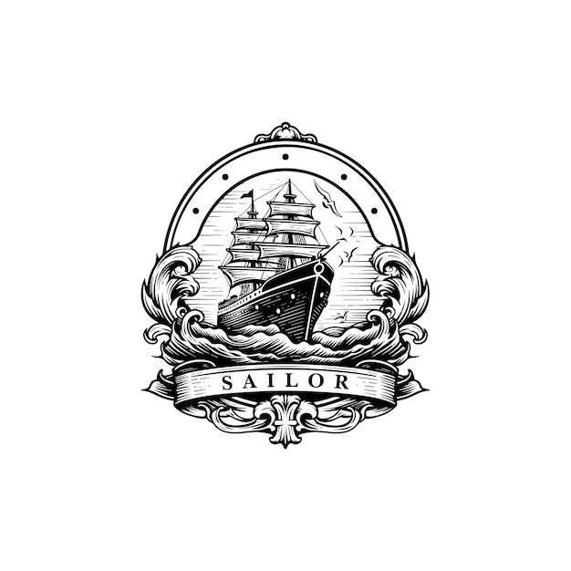 Premium Vector | Illustrations of nautical and marine logo designs