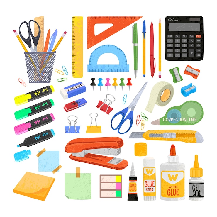 Vector 辦公用品的插圖