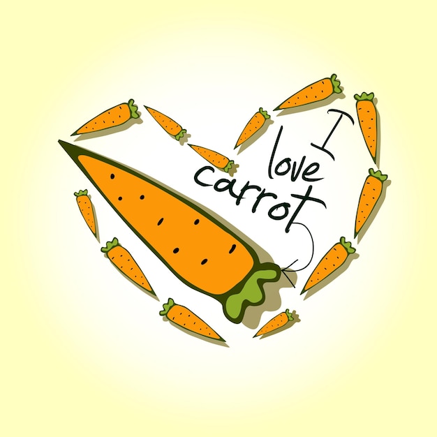 Illustrations print i love carrots