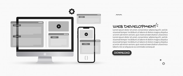 Illustrazioni di programmazione e sviluppo web, concetto di design dell'interfaccia utente ux