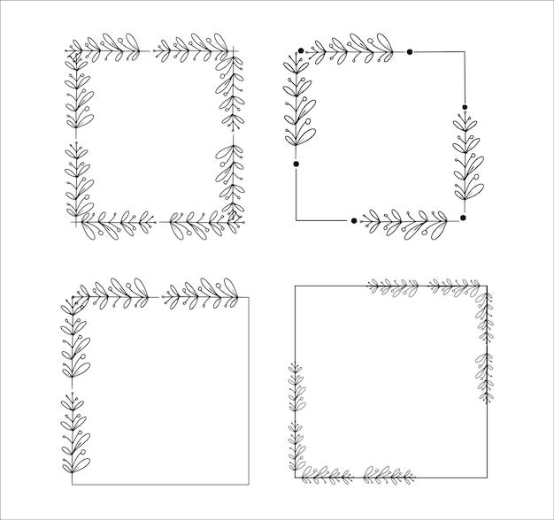 Illustrations Rectangle Wreath Border Frame Collection