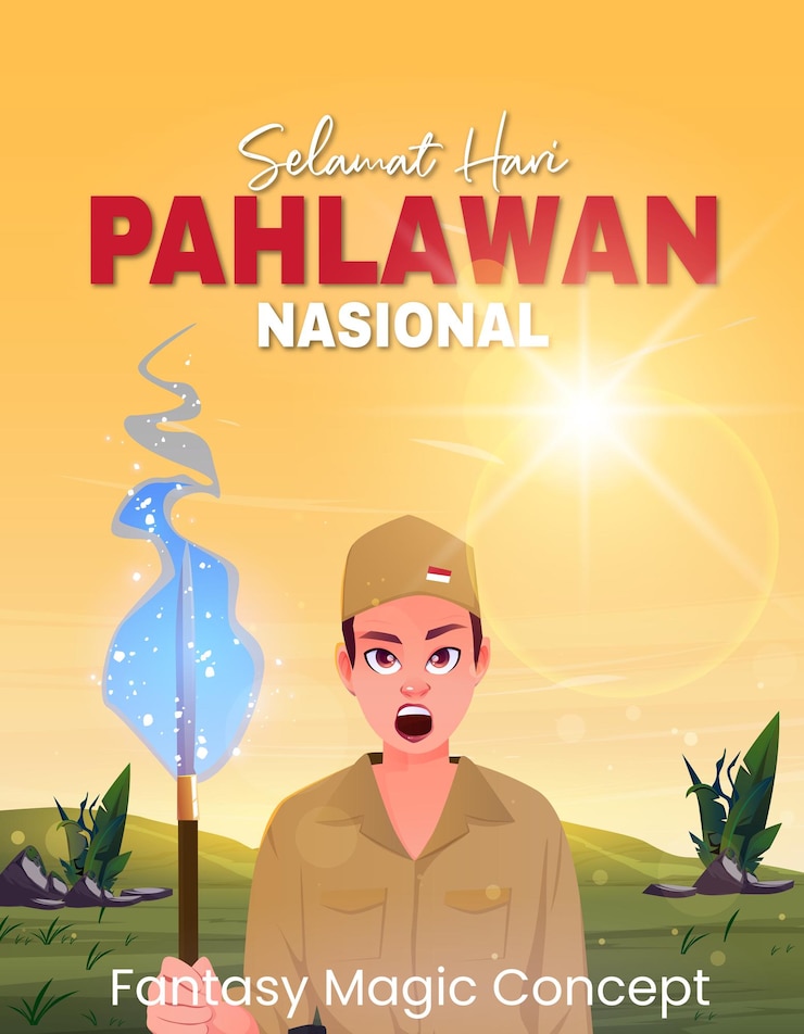 Vector illustrations of soldier characters with weapons on a fantasy world theme