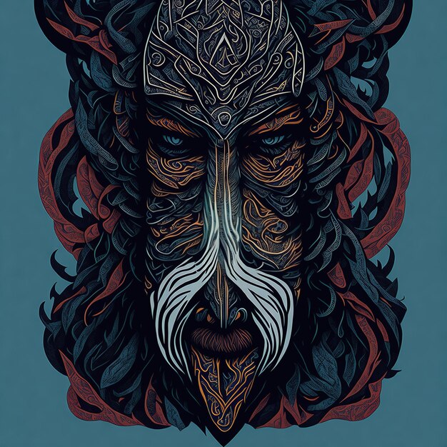 Illustrations vector art tribal spirit a warrior from ancient times