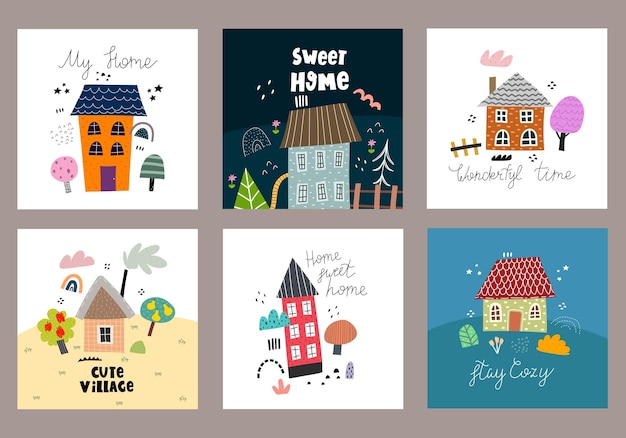 Illustrations with houses