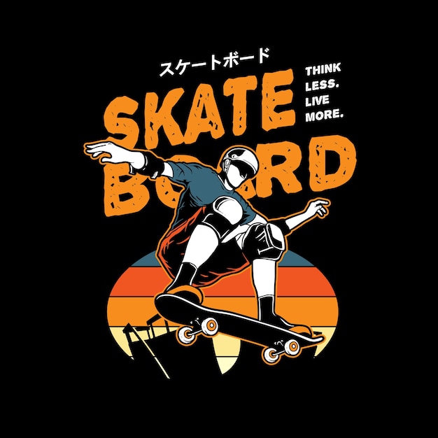 Vector illustratioon of man playing skateboard in skatepark