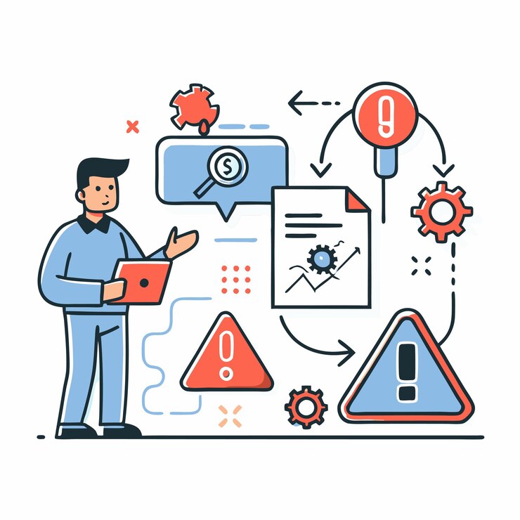 Vector illustrative representation of a problem concept