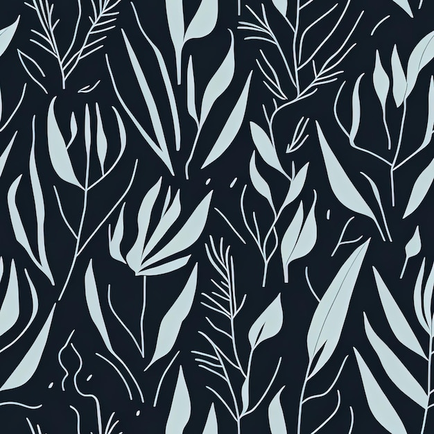 Illustrative Tropical Foliage Design 기발한 식물 벡터 그림