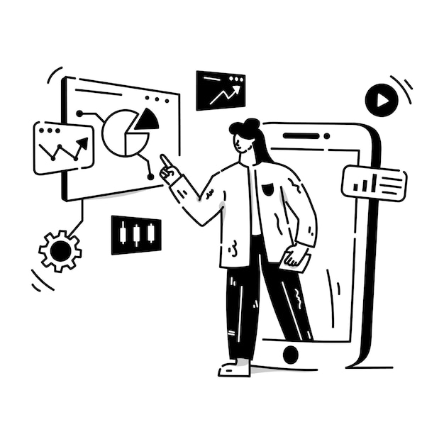 An illustrative vector bi data online data chart