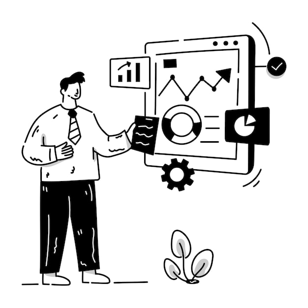 An illustrative vector bi data online data chart