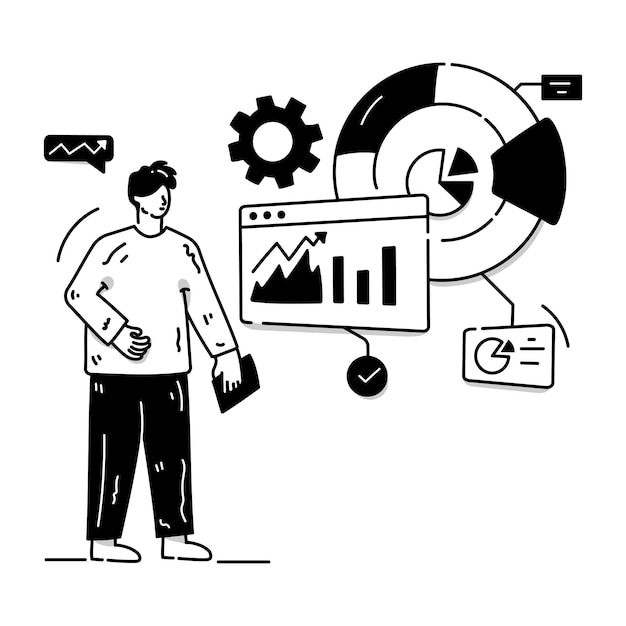 An illustrative vector bi data online data chart