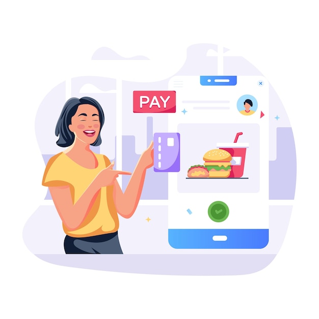 An illustrative vector of easy payment