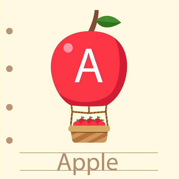 Vector illustrator of balloon a apple