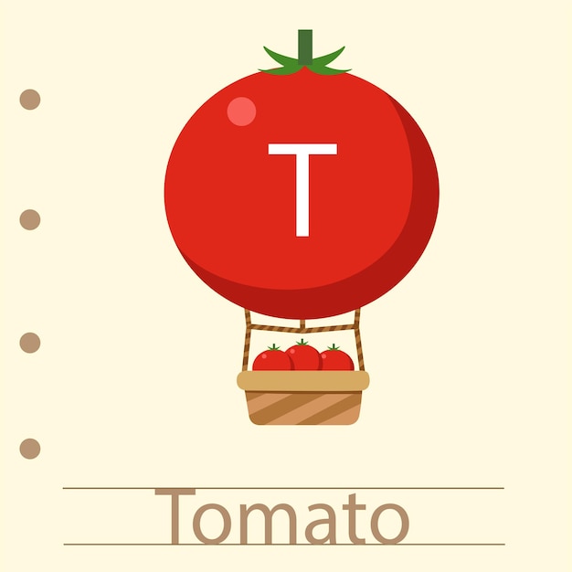 Vector illustrator of balloon t tomato