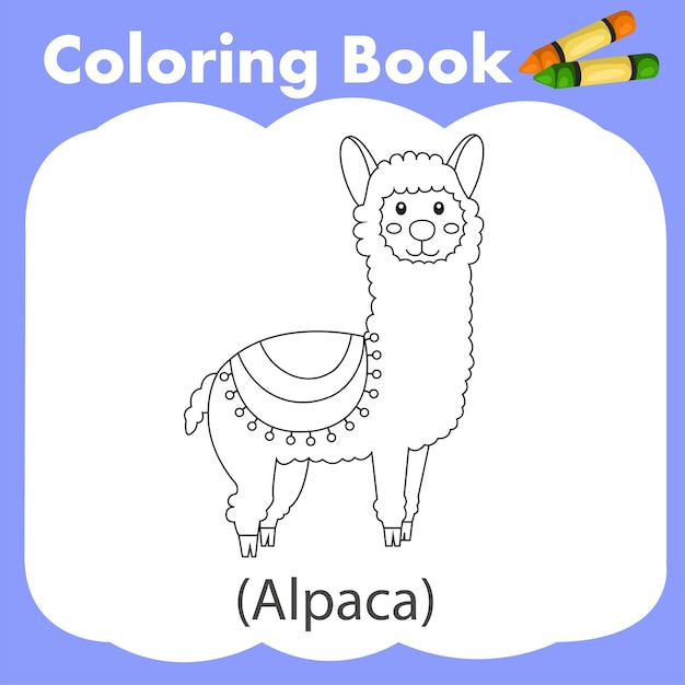 Illustrator of coloring book alpaca