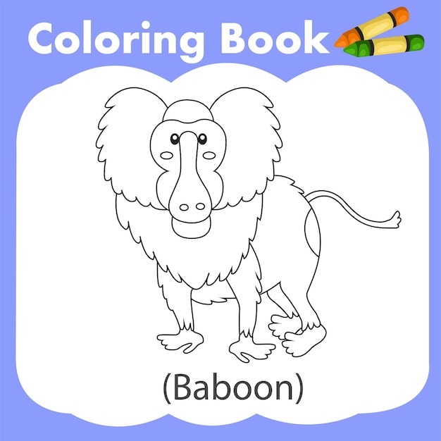 Illustrator of coloring book baboon