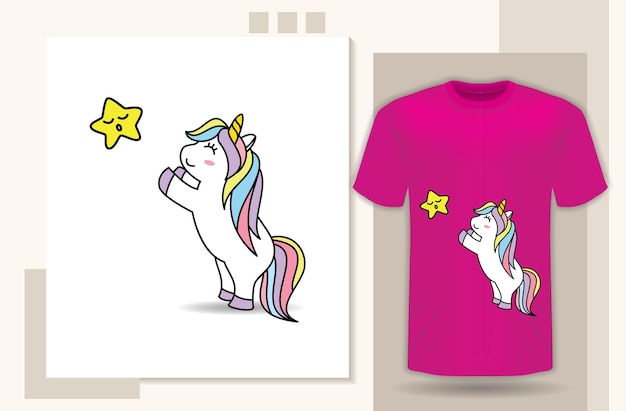 Illustrator of the cute unicorn vector