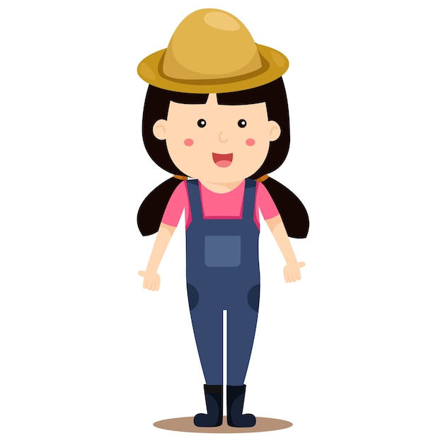 Vector illustrator of girl farmer