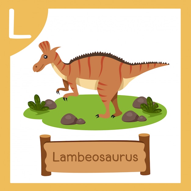 Illustrator of L for Dinosaur lambeosaurus