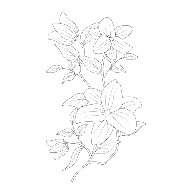 흑백 배경 벡터 일러스트 그래픽 디자인에 흑백 추상 꽃의 일러스트 레이터