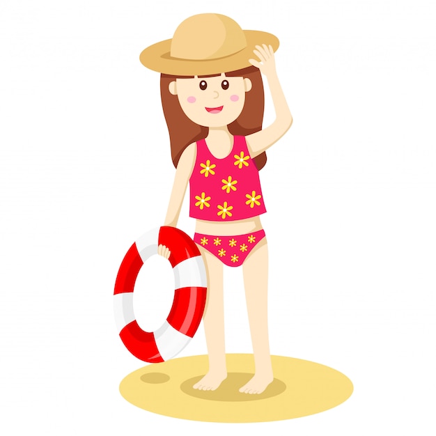 Vector illustrator of my girl on the beach