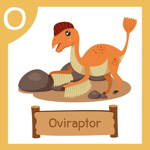 Vettore illustratore di o per oviraptor di dinosauro