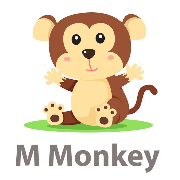 벡터 m monkey의 일러스트레이터