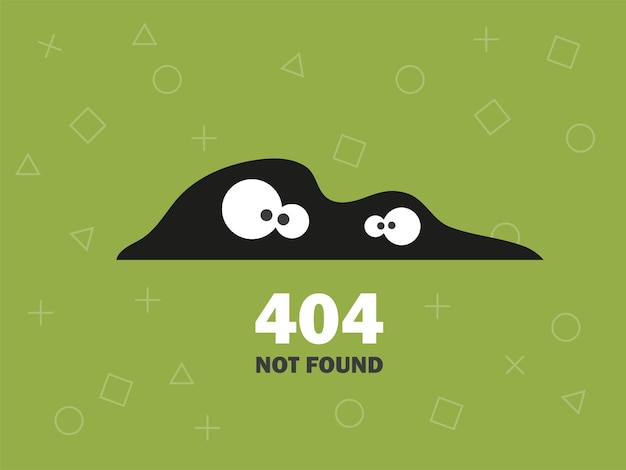 Illustrator of oops 404 error page not found vector green background with eyes modern design