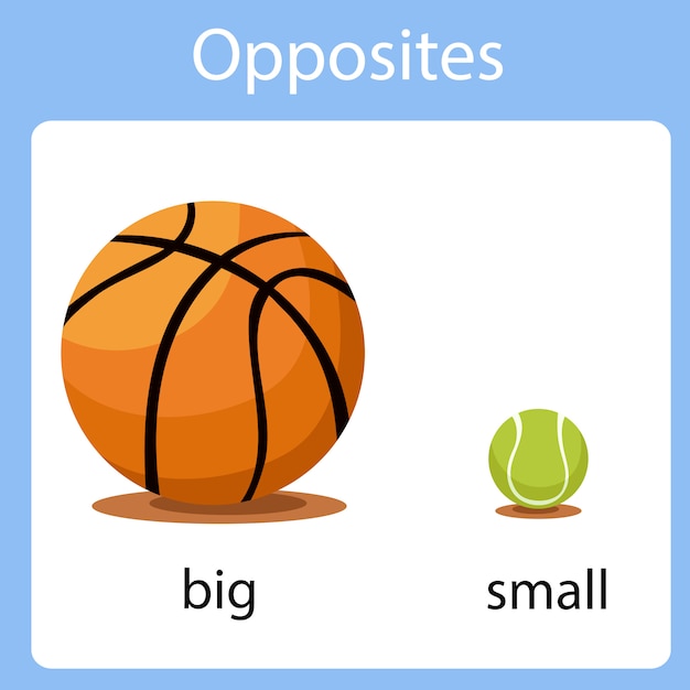 Vetor de Opposite big and small illustration vector, Opposite