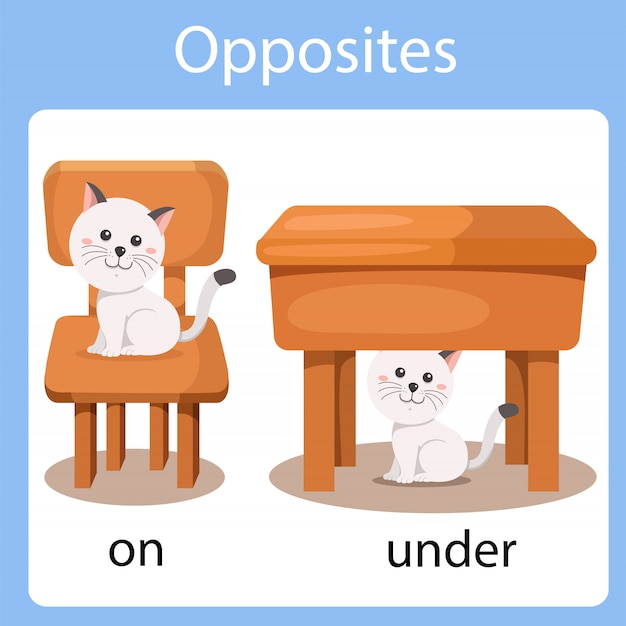 Vector illustrator of opposites on and under