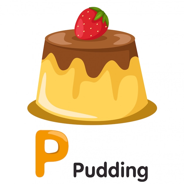 Illustratore di carattere p con pudding