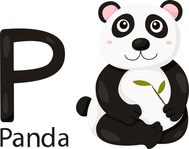 Illustrator of P with panda