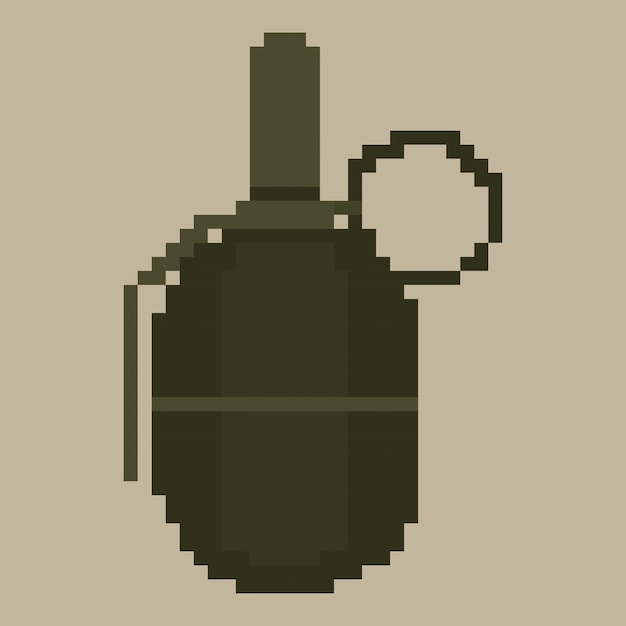 Vector illustrator pixel grenade